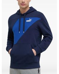 PUMA - Power Logo-Print Colour-Block Hoodie - Lyst