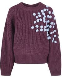 Essentiel Antwerp - Pompom-Embellished Chunky-Knit Sweater - Lyst