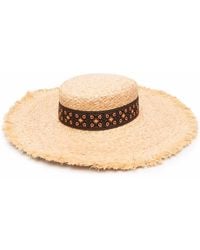 Borsalino - Mia Printed-Band Straw Hat - Lyst