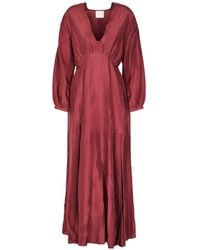 forte_forte - V-Neck Silk Maxi Dress - Lyst