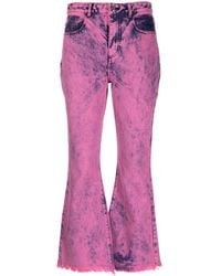 Marques'Almeida - Bleached-effect Flared Cropped Jeans - Lyst