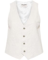 Zadig & Voltaire - Emilie Crinkled Leather Waistcoat - Lyst