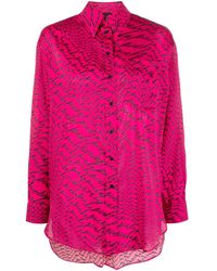 Pinko - Logo-Print Long-Sleeve Shirt - Lyst