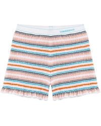 CASABLANCA - Multicolour Stripped Shirred Shorts - Lyst