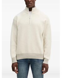 BOSS - Zip-Up High-Neck Sweater - Lyst
