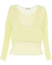 Jonathan Simkhai - Long-Sleeve Sheer Top - Lyst