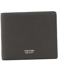 Tom Ford - Logo-Print Grained Leather Wallet - Lyst