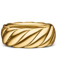 David Yurman - 18Kt Sculpted Cable Contour Gelbgoldring (9Mm) - Lyst