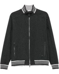 Panicale - Striped-Trim Zip-Up Jacket - Lyst