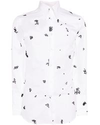 Alexander McQueen - Crosshatch-print cotton shirt - Lyst