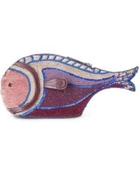 STAUD - Pesce Bead-Embellished Clutch Bag - Lyst