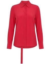 Valentino Garavani - Chemise À Détail De Foulard Et Fermeture Dissimulée - Lyst