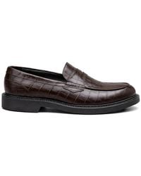 Canali - Embossed-Pattern Loafers - Lyst
