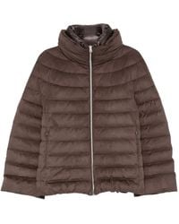 Herno - Quilted Suede-Effect Jacket - Lyst