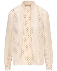 Valentino Garavani - Blouse Imprimée Étoile À Col Lavallière - Lyst