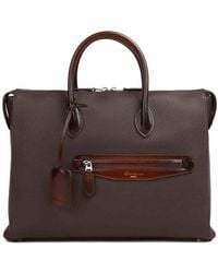 Santoni - Grained-Leather Briefcase - Lyst
