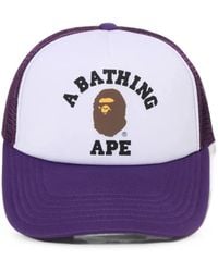 A Bathing Ape - College Logo-Print Trucker Cap - Lyst