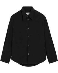 Ami Paris - Blended Silk Sharp Collar Adjusted Shirt - Lyst