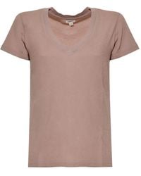 L'Agence - T-Shirt Met Diepe Ronde Hals - Lyst