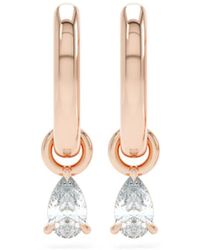 LOEV - 14Kt Rose Allday Diamond Hoop Earrings - Lyst