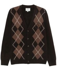 MC2 Saint Barth - Jonan Argyle-Pattern Embroidered-Logo Cardigan - Lyst