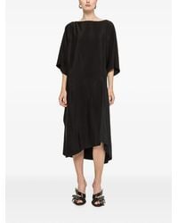 Nissa - Viscose And Silk Midi Dress - Lyst