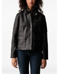 Aeronautica Militare - Veste En Cuir À Plaque Logo - Lyst