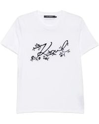Karl Lagerfeld - Camiseta con logo bordado - Lyst