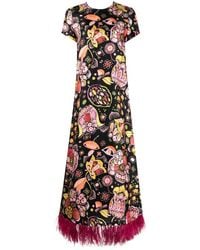 La DoubleJ - Swing-Kleid mit Blumen-Print - Lyst