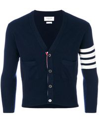 Thom Browne - Short V-Hals Vest Met 4-Strepen Streep - Lyst