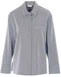 Liu Jo - Gestreepte Blouse Met Studs - Lyst