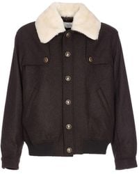 Drole de Monsieur - Shearling-Collar Buttoned Jacket - Lyst