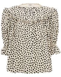 Chloé - Ruffled Polka-Dot Top - Lyst