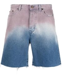 Saint Laurent - Gradient Denim Shorts - Lyst
