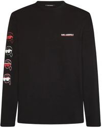 Karl Lagerfeld - Ikon Long-Sleeve Cotton T-Shirt - Lyst