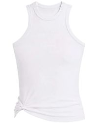 Balenciaga - Logo-Embroidered Knotted Tank Top - Lyst