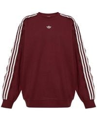 adidas - Lace 3-Stripes Crew Sweatshirt - Lyst