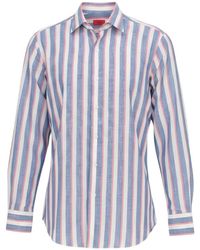 Isaia - Vertical-Stripe Long-Sleeve Shirt - Lyst