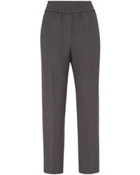 Brunello Cucinelli - Elasticated Waistband Cropped Trousers - Lyst