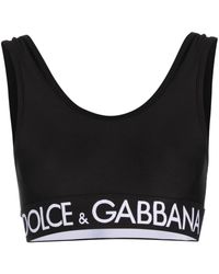 Dolce & Gabbana - Reggiseno sportivo con logo - Lyst