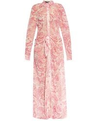 Versace - Maxi-Jurk Met Barocco-Print - Lyst