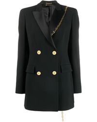 Versace - Chain Detail Double Breasted Blazer - Lyst