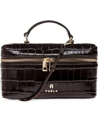 Furla - Camelia Micro Croc-Effect Leather Crossbody Bag - Lyst