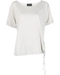 Emporio Armani - Side-Tie Detail T-Shirt - Lyst