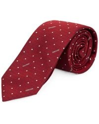 Moschino - Polka-Dot Logo-Print Silk Tie - Lyst