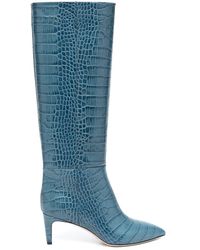 Paris Texas - Pointed-toe 60mm Crocodile-effect Leather Boots - Lyst