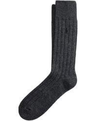 Polo Ralph Lauren - Ribbed-Knit Logo-Embroidered Socks - Lyst