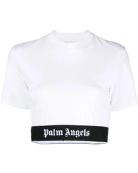 Palm Angels - Logo-print Cropped T-shirt - Lyst