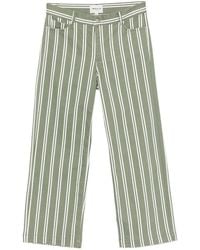 MAISON 123 - Rose Vertical-Stripe Cropped Jeans - Lyst