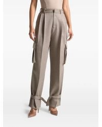 Manière De Voir - Textured Tailored Pleated Cargo Trousers - Lyst